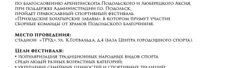 Спортивный фестиваль "Приходские богатырские забавы"